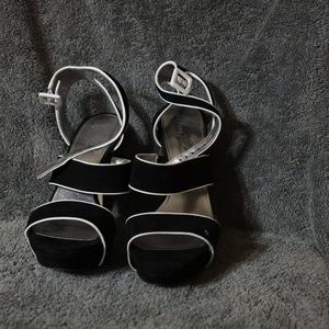 Black and White Marc Fisher Platform Heels